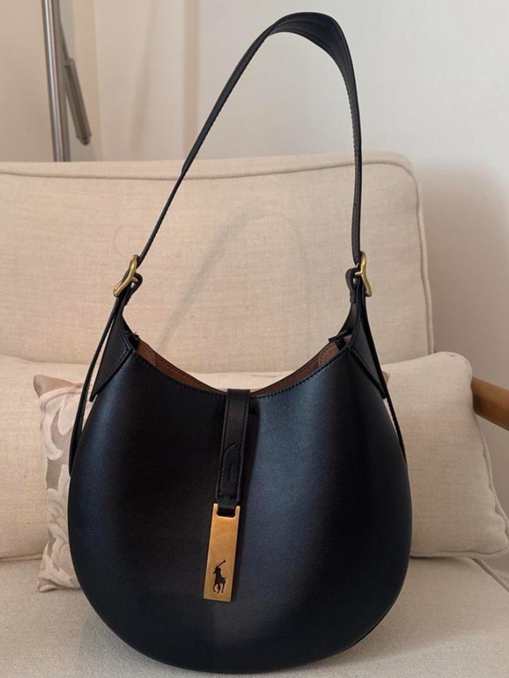 Polo ID small black leather bag